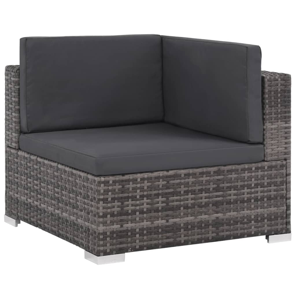 Vidaxl Set De Sofás De Jardín 8 Piezas Y Cojines Ratán Sintético Gris_4