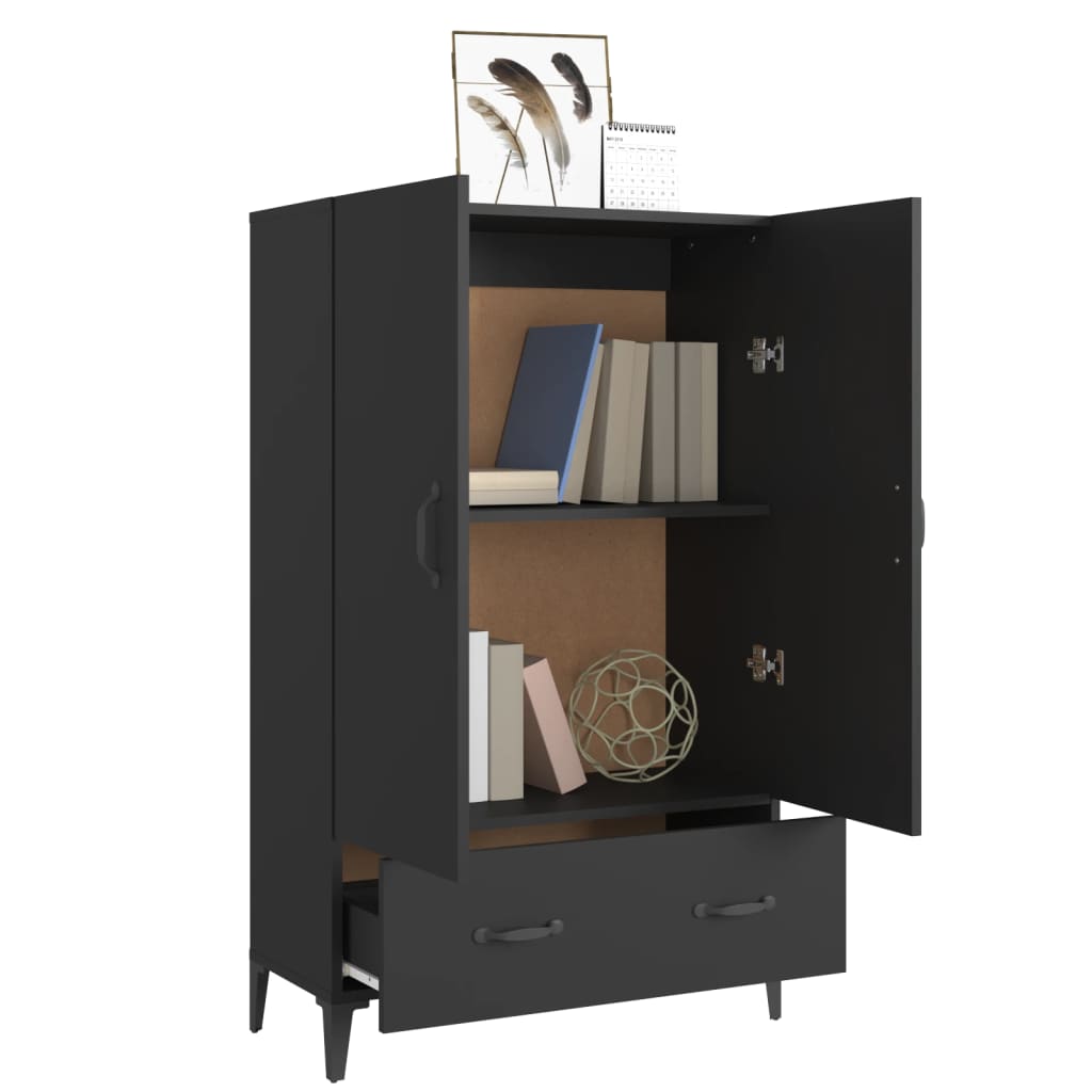 Aparador De Madera De Ingeniería Negro 70x31x115 Cm / Vetonek_2