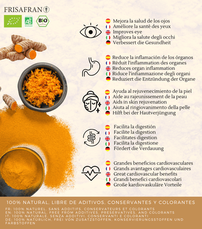 Cúrcuma En Polvo Ecológica - Calidad Y Sabor | Frisafran 1 Kg_3