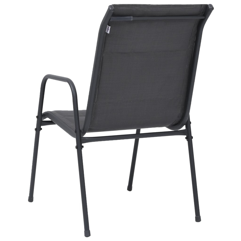 Vidaxl Sillas De Jardín Apilables 2 Uds Acero Textilene Gris Antracita_4