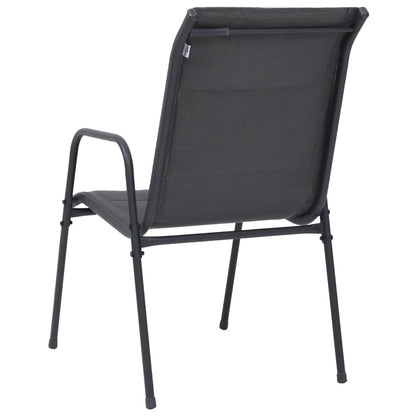 Vidaxl Sillas De Jardín Apilables 2 Uds Acero Textilene Gris Antracita_4