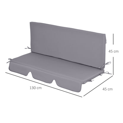 Outsunny Cojín Para Columpio De 2 Piezas Cojín Para Balancín 130x45x5 Cm Gris_2