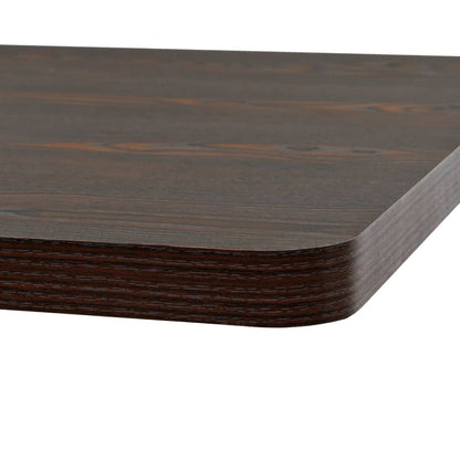 Mesa Bar Bistró Mdf Y Acero Cuadrada Fresno Oscuro 80x80x75 Cm_3