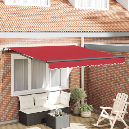 Toldo Retráctil Rojo 300 X 250 Cm Tela Y Aluminio_1