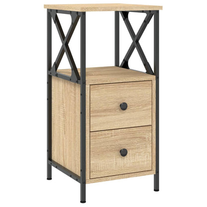 Mesita De Noche Madera De Ingeniería Roble Sonoma 34x35,5x70 Cm_0