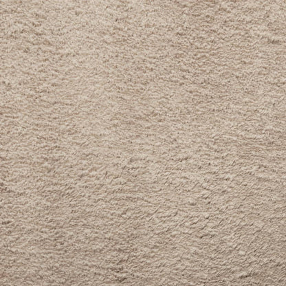 Alfombra De Pelo Corto Suave Lavable Huarte Arena Ø 160 Cm / Vetonek_5