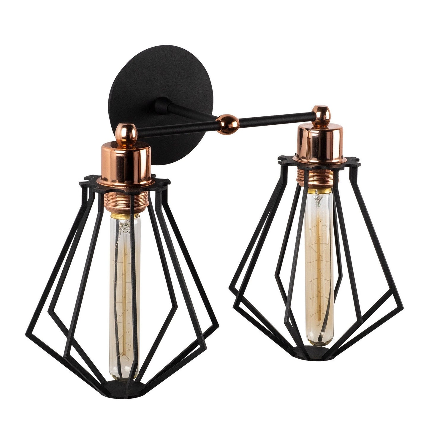 Aplique De Pared, Hierro , Negro, 38x38x30, Casquillo E 27 Max 40 W_2