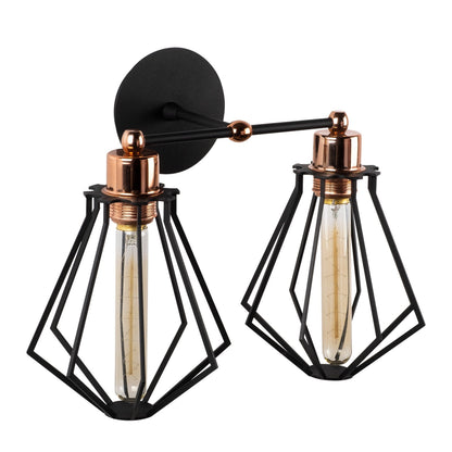 Aplique De Pared, Hierro , Negro, 38x38x30, Casquillo E 27 Max 40 W_2