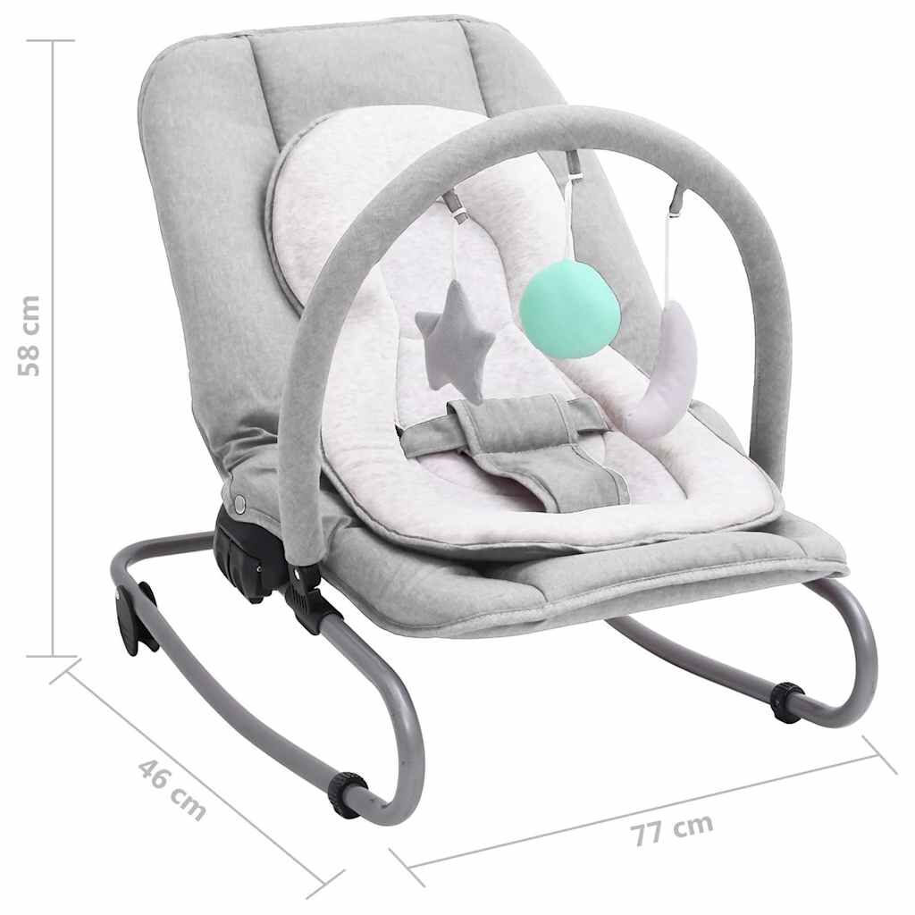 Vidaxl Hamaca Mecedora Para Bebés De Acero Gris Claro_2