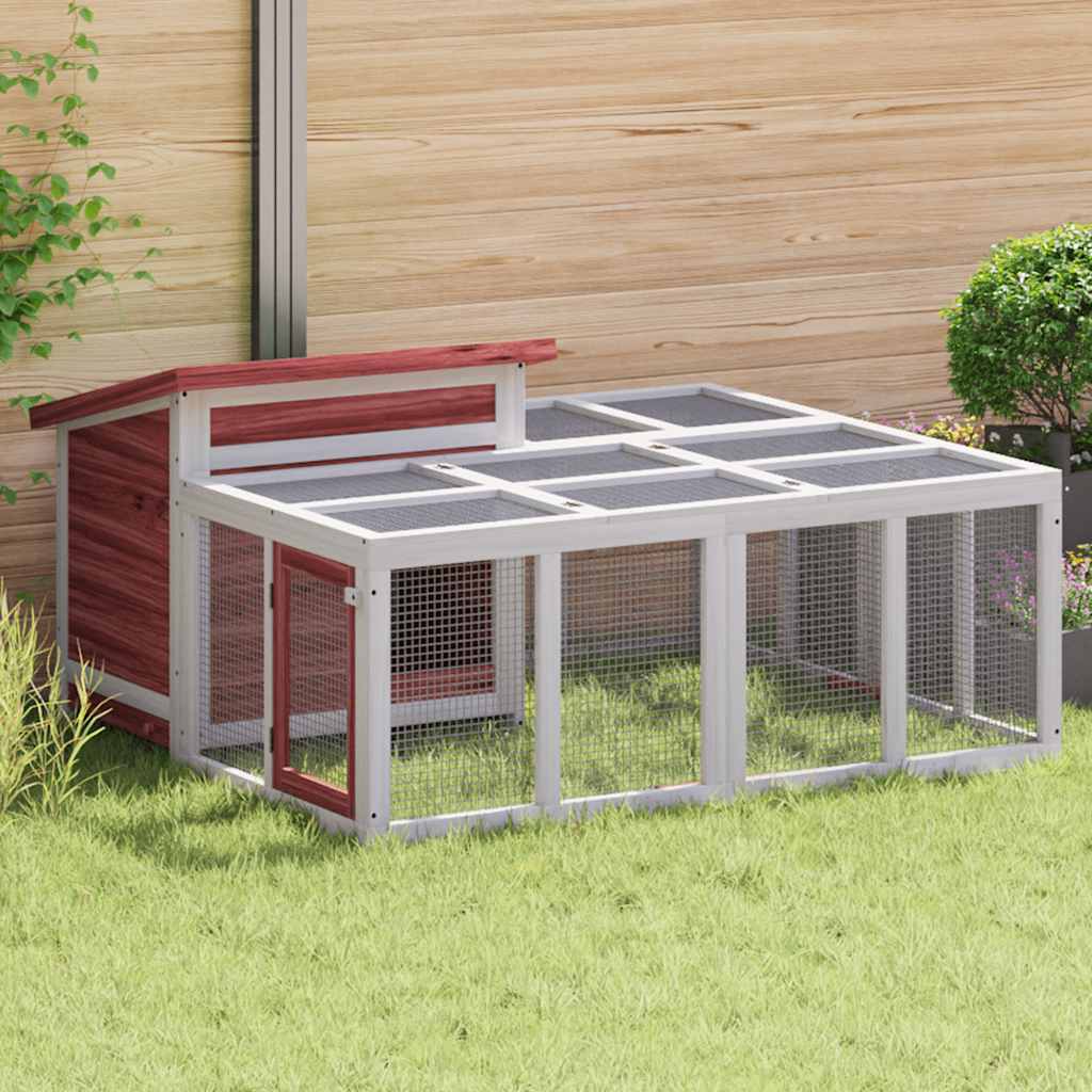Conejera De Madera Maciza De Pino Moca 144x123x67,5 Cm_1