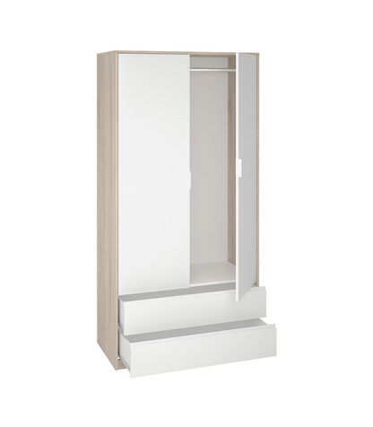 Armario 2 Puertas 2 Cajones Abatibles Acabado Roble Cortez/blanco 200 Cm(alto)100 Cm(ancho_5