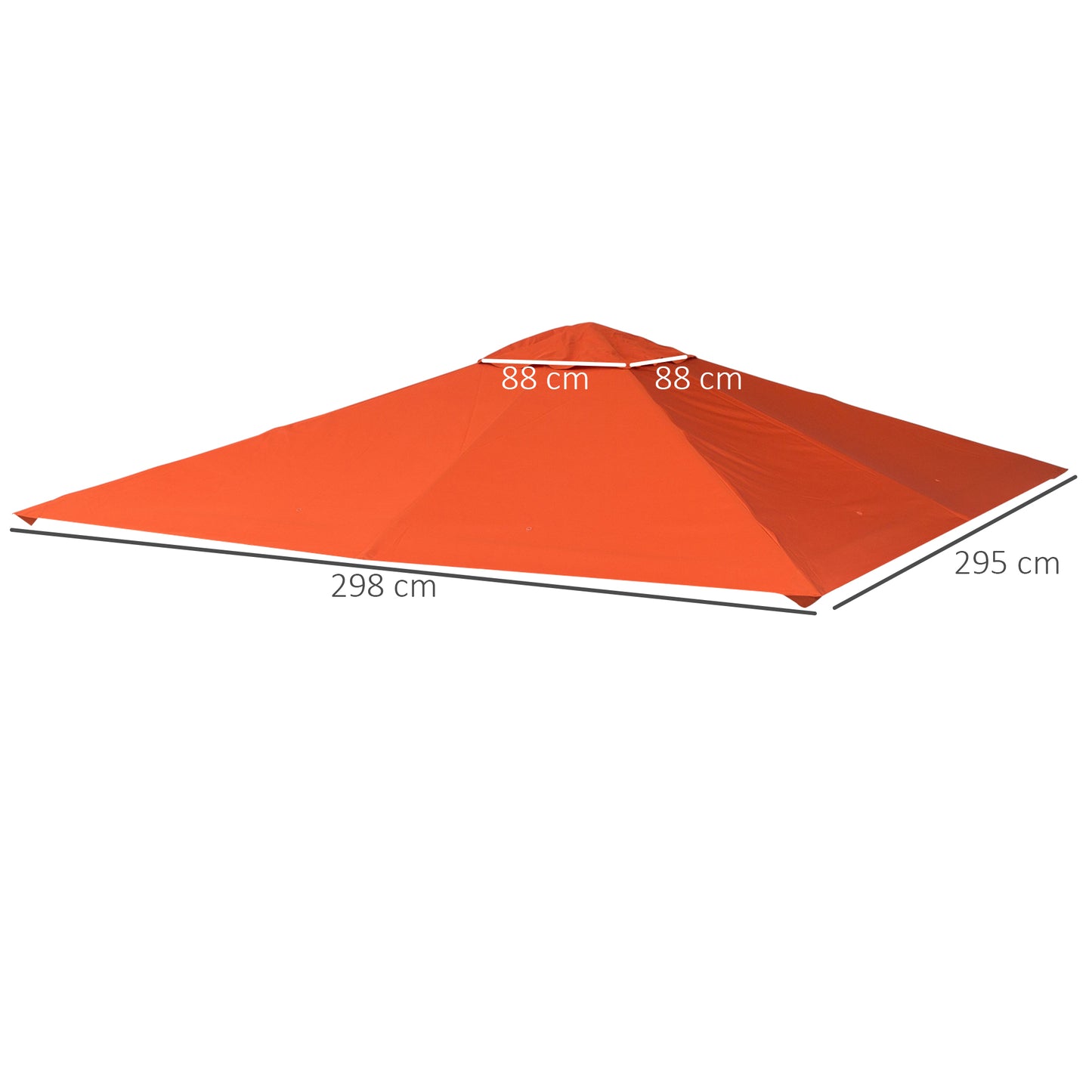 Outsunny Techo De Repuesto 300x300 Cm Cenador De Jardín Con 8 Orificios Naranja_2