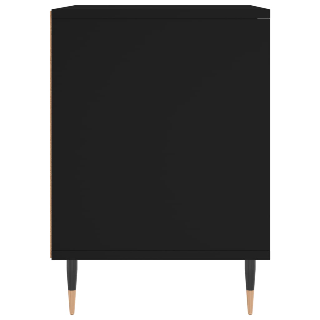 Mesita De Noche Madera De Ingeniería Negro 40x35x50 Cm_3