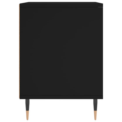 Mesita De Noche Madera De Ingeniería Negro 40x35x50 Cm_3