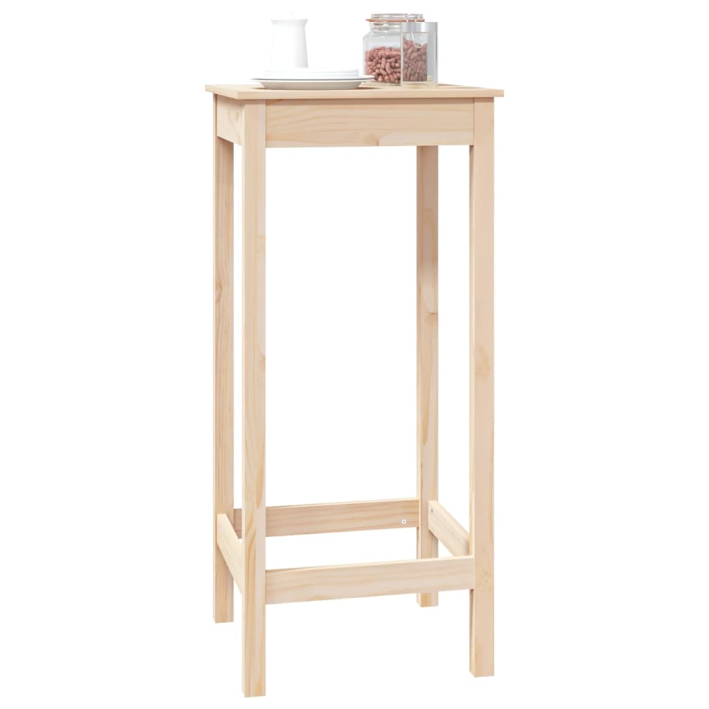 Mesa Alta De Bar Madera Maciza De Pino 50x50x110 Cm_2