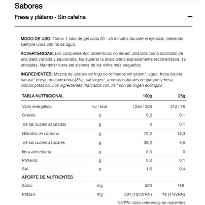 Energy Gel Bio 25 Gr No Caffeine