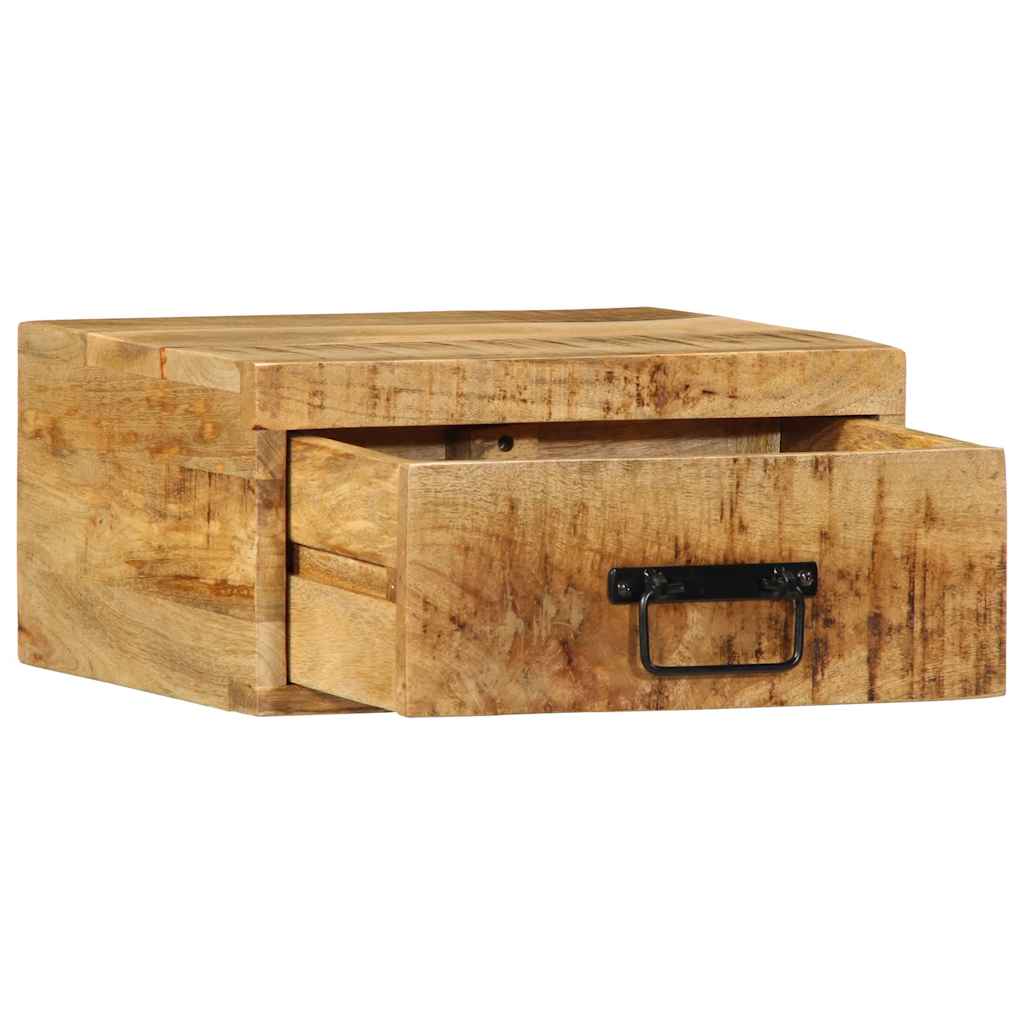 Mesitas De Noche De Pared 2 Uds Madera Maciza De Mango Rugosa_3