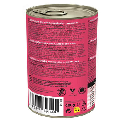 Fresh Chicken Meatballs Arquivet 400 g Comida húmeda para perro con pollo, zanahoria y guisantes