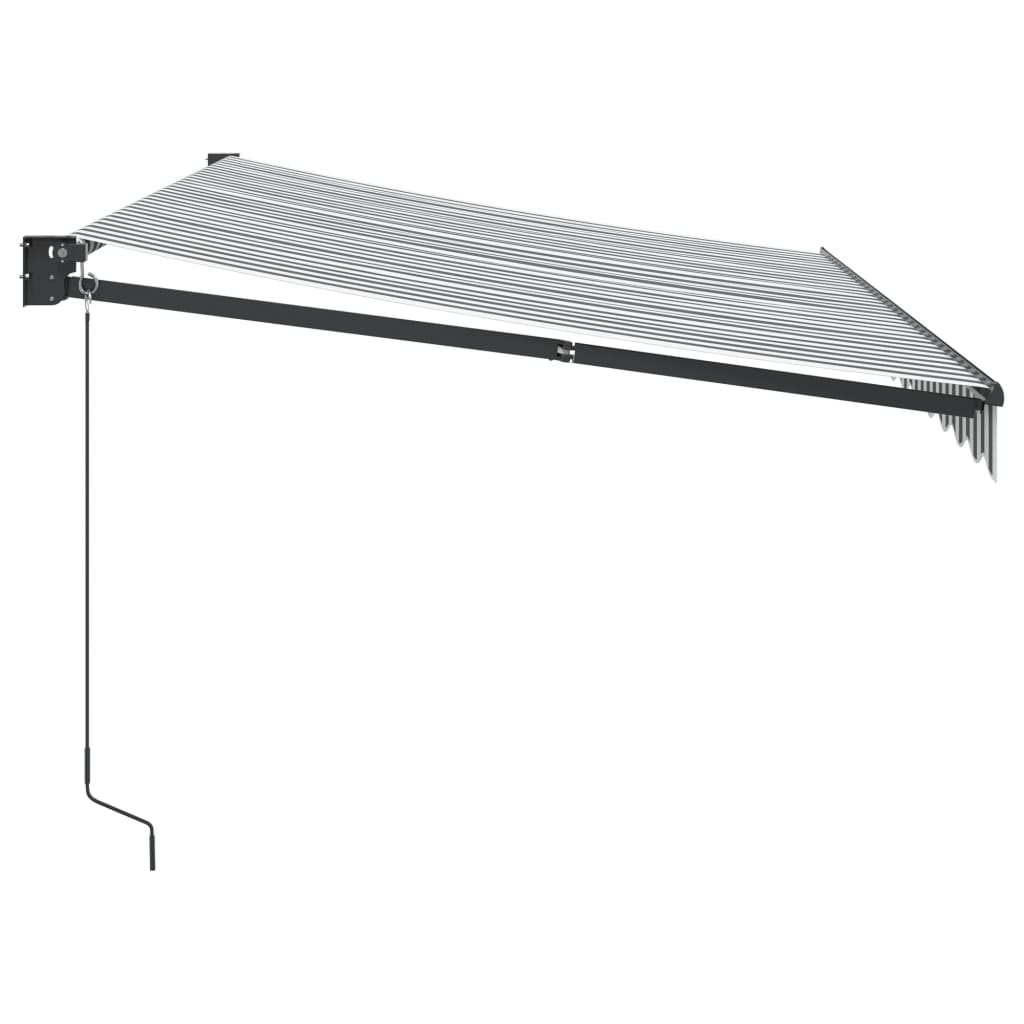 Toldo Retráctil Aluminio Y Tela Antracita Y Blanco 3,5x2,5 M_3