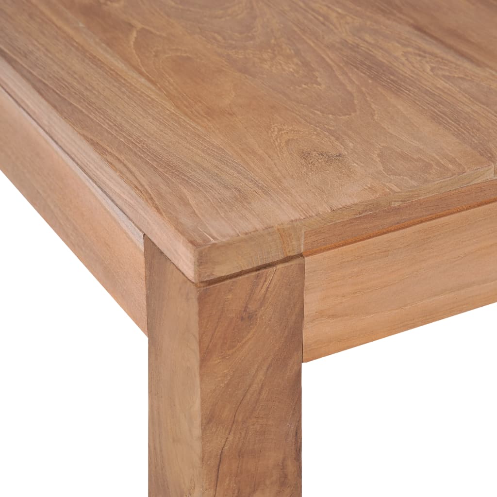 Mesa De Centro Madera Teca Maciza Acabado Natural 60x60x40 Cm_3