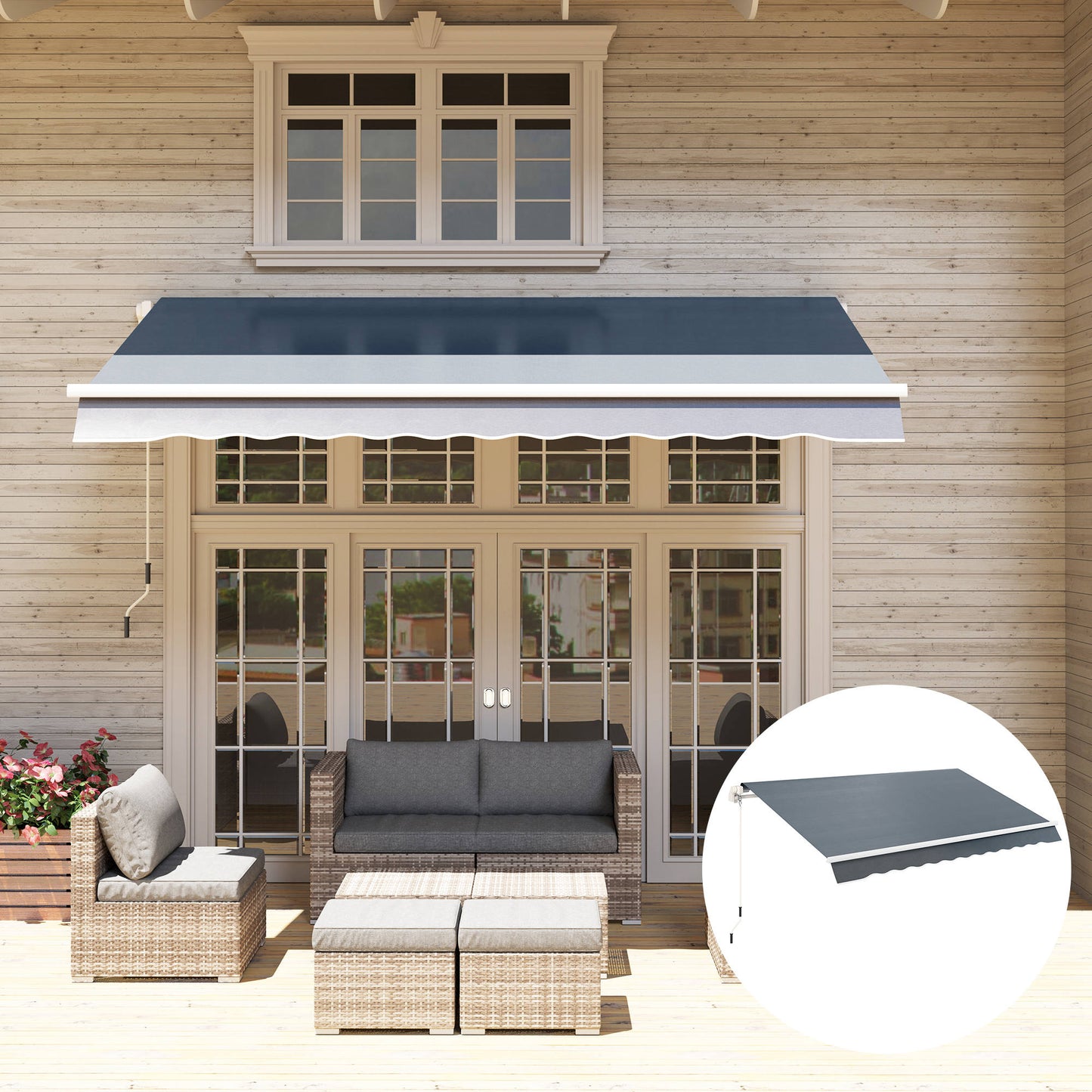 Outsunny Techo De Repuesto Para Toldo 2,8x2,5 M Con Protección Uv 50+ Gris_3
