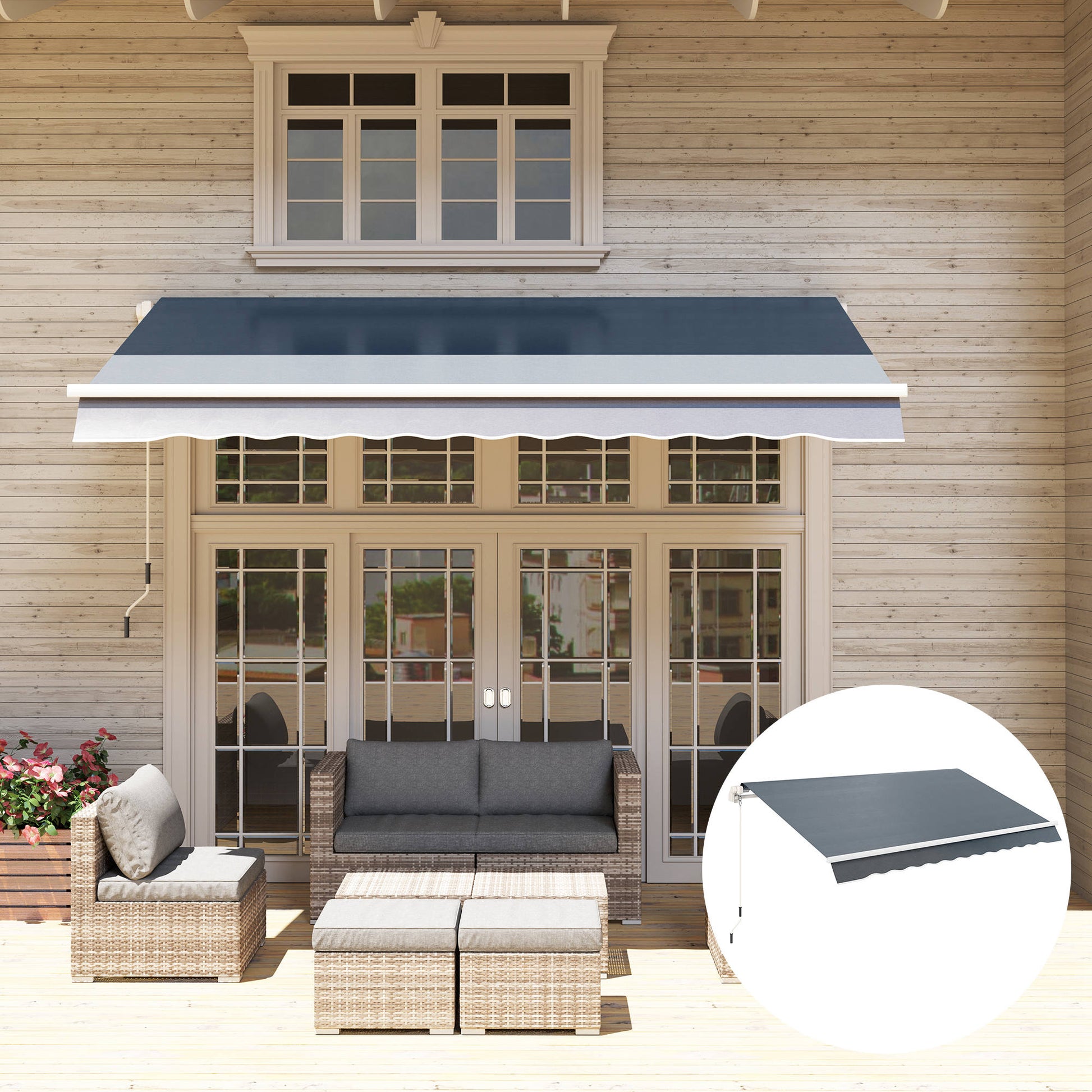 Outsunny Techo De Repuesto Para Toldo 2,8x2,5 M Con Protección Uv 50+ Gris_3