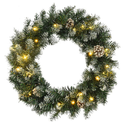 Vidaxl Corona De Navidad Con Luces Led Pvc Verde 60 Cm_0