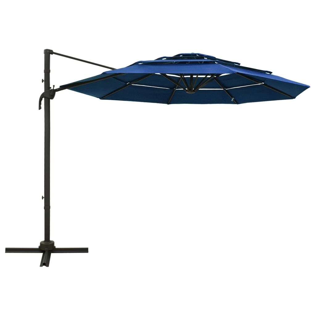 Vidaxl Sombrilla Jardín De 4 Niveles Palo Aluminio Azul Celeste 3x3 Cm_1