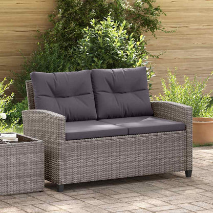 Vidaxl Sofá De Jardín 2 Plazas Y Cojines Ratán Sintético Gris 124 Cm_1