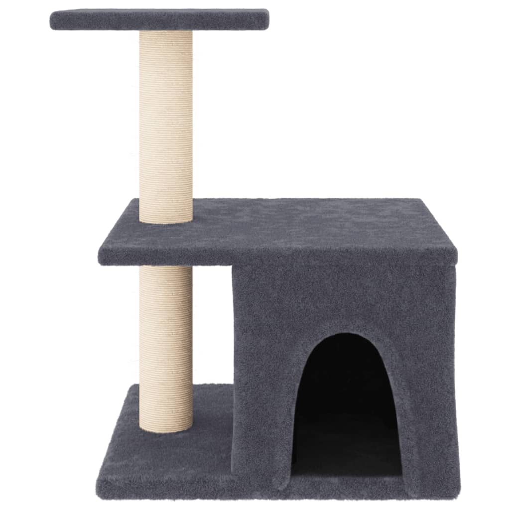 Rascador Para Gatos Con Postes De Sisal Gris Oscuro 48 Cm_2