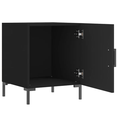 Mesita De Noche Madera De Ingeniería Negro 40x40x50 Cm_1