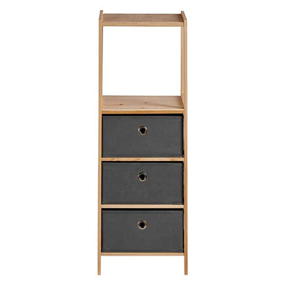 Estantería 2 Baldas + 3 Cajones Gris - Colección Kipit_2