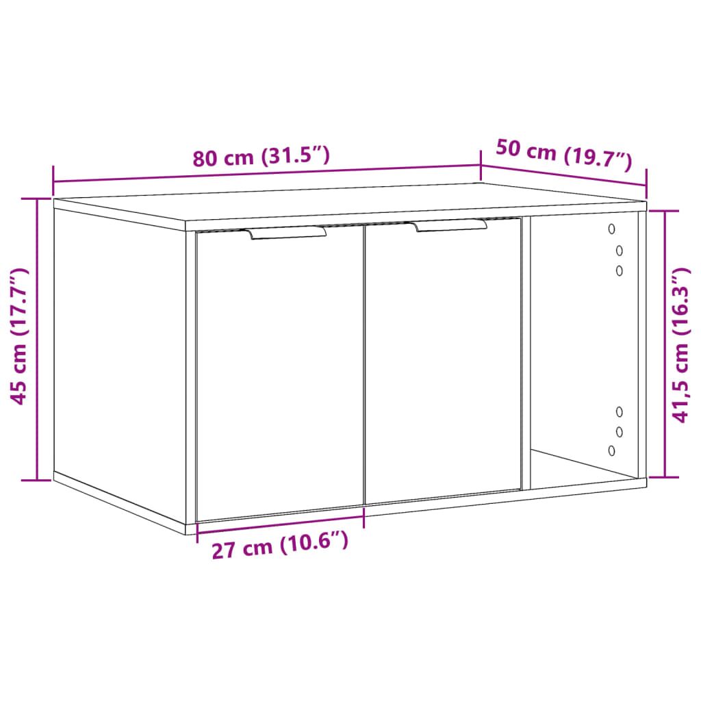 Vidaxl Mueble Arenero Para Gatos Madera Ingeniería Negro 80x50x45 Cm_2