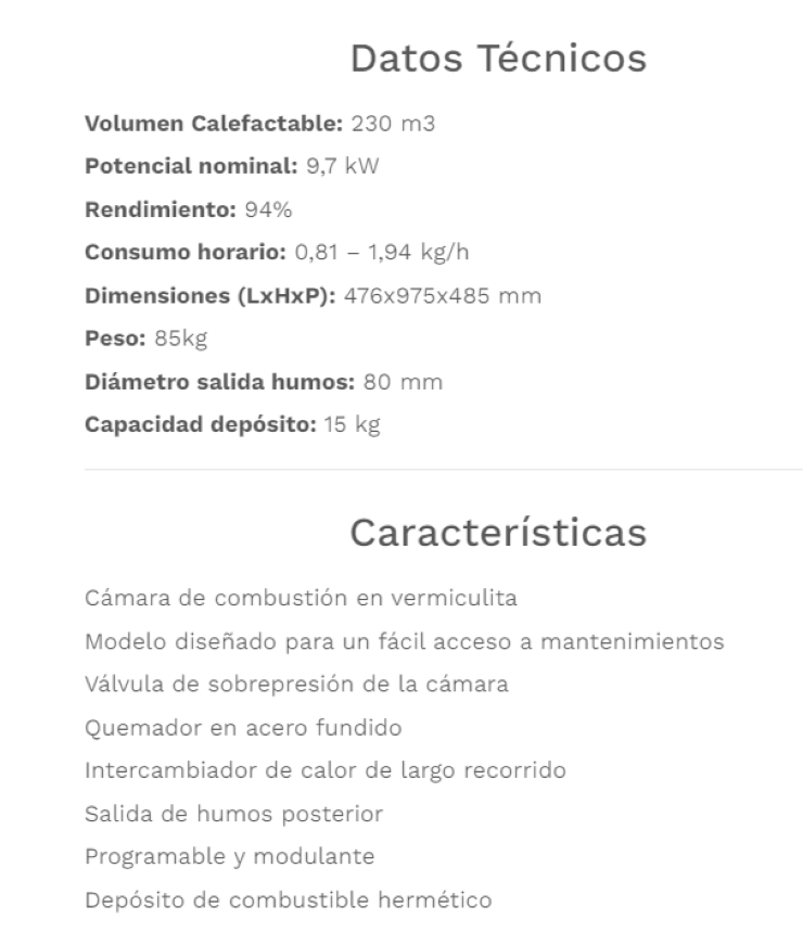 Fabricalor Estufa De Pellets Classic 10 Blanco Ventilada_1