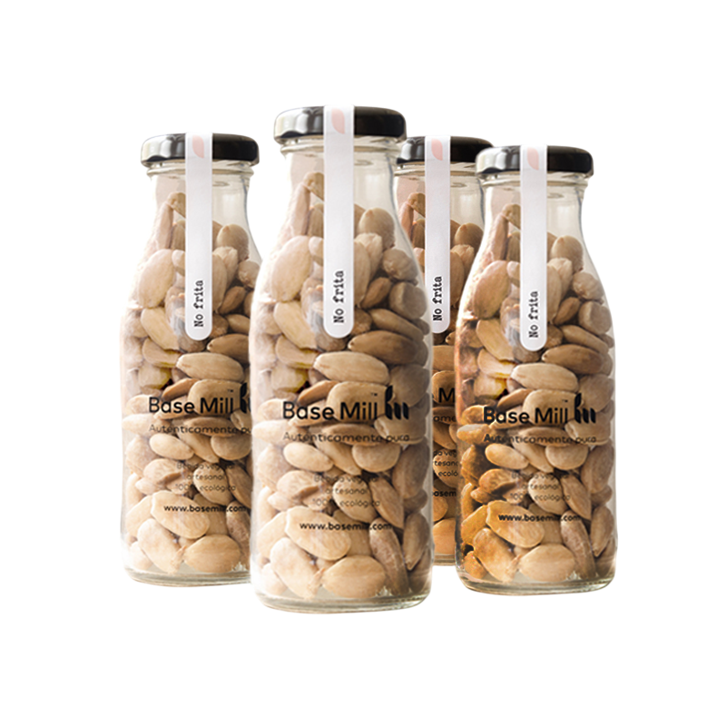 Pack Almendra No Frita Sin Piel Eco (4 Botellas 150g).