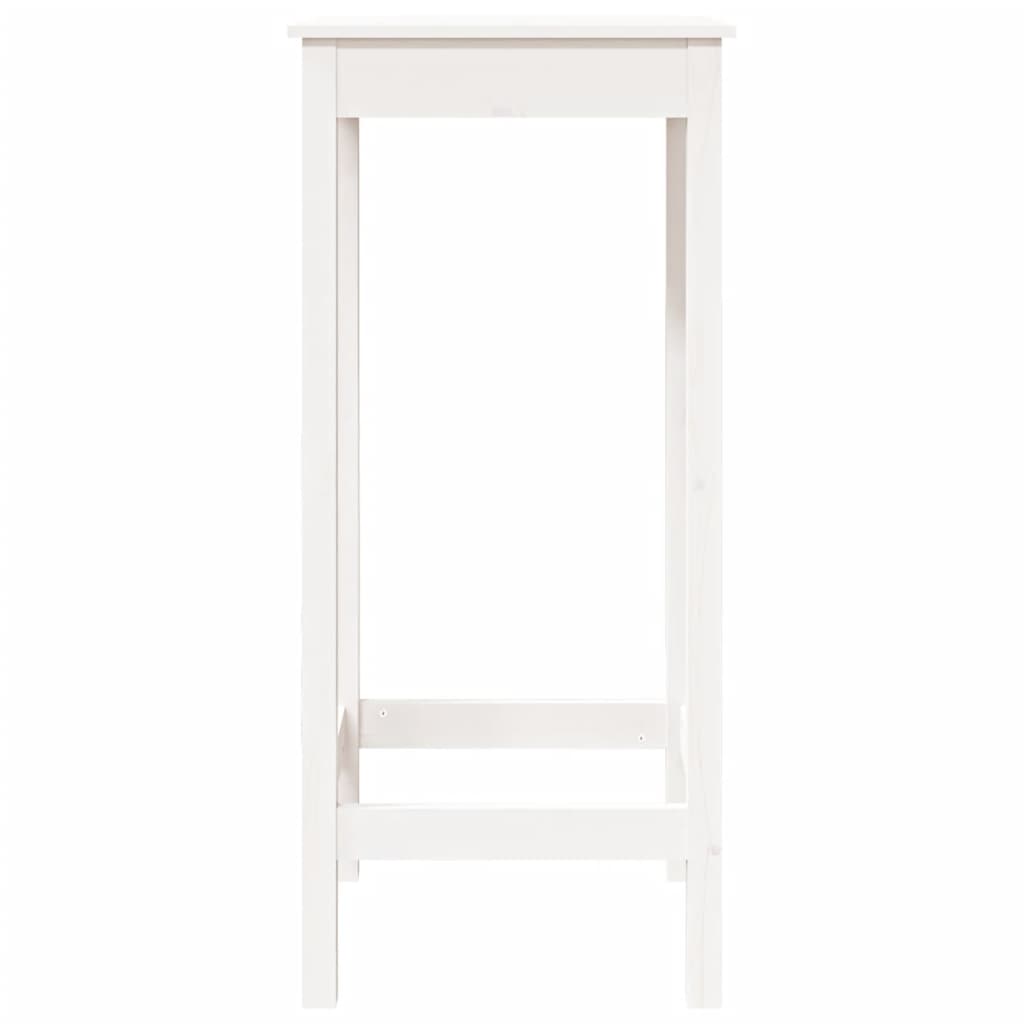 Mesa Alta De Bar Madera Maciza De Pino Blanco 50x50x110 Cm_3