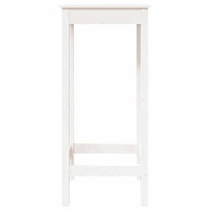 Mesa Alta De Bar Madera Maciza De Pino Blanco 50x50x110 Cm_3