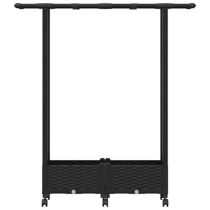 Cama Elevada Con Trellis Y Techo Negro 122,5 X 40 X 127 Cm Pp_3
