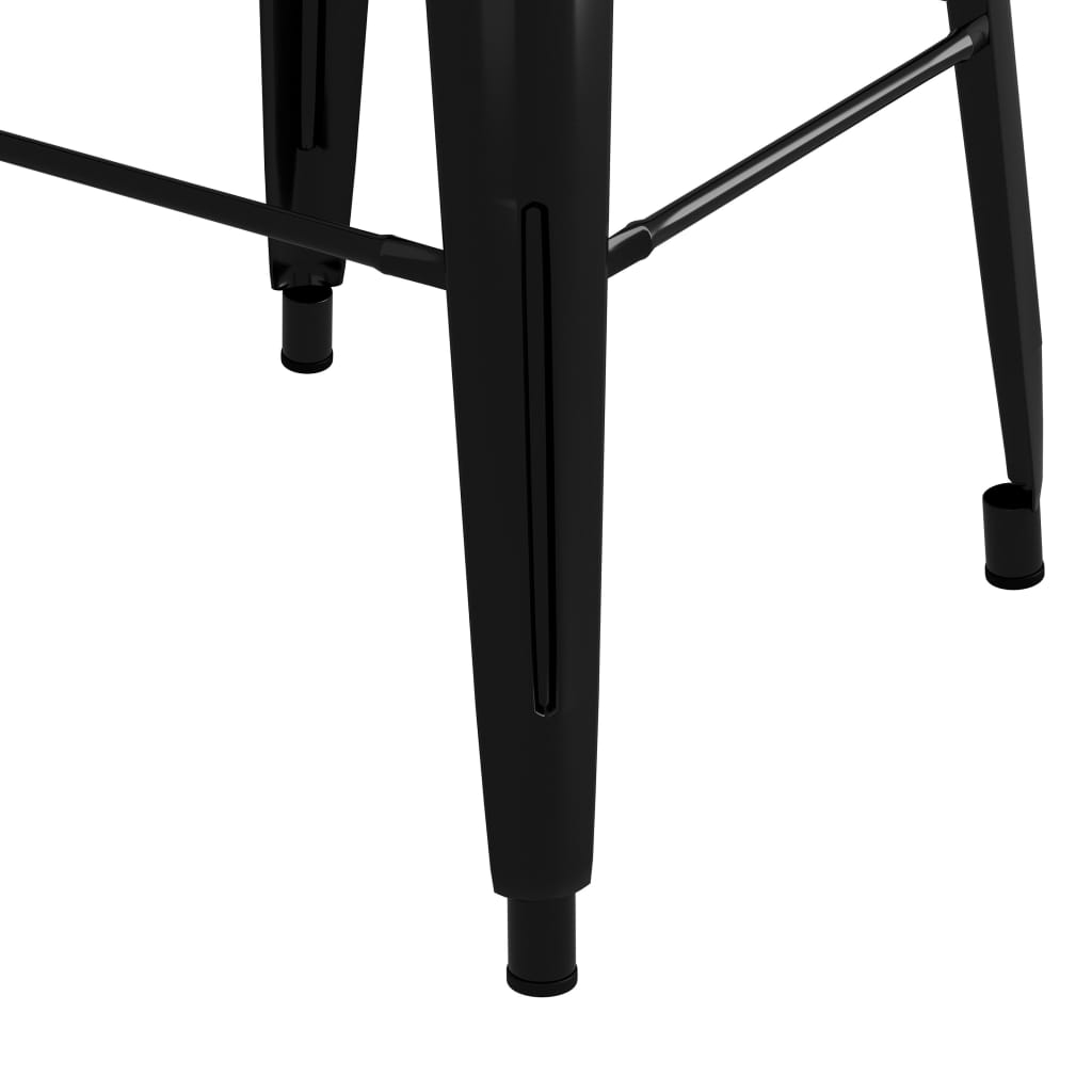 Taburetes De Bar Apilables 2 Unidades De Metal Negro_4