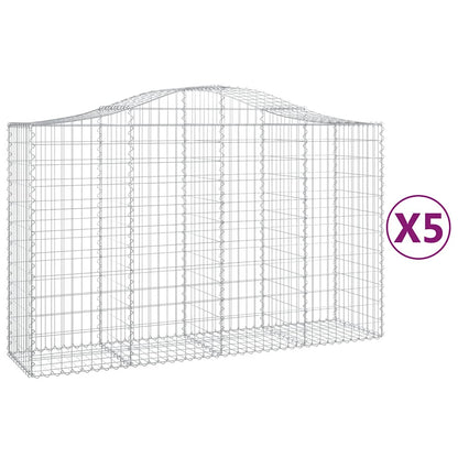 Cestas De Gaviones 5 Uds Forma De Arco Hierro 200x50x120/140 Cm_0