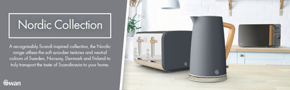 Microondas Nordic  Digital, 20l, 6 Niveles, Temporizador, Tirador Efecto Madera, Diseño Swan Sm22036 Verde