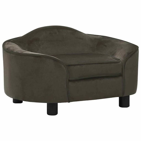 Vidaxl Sofá Para Perros Felpa Gris Oscuro 67x47x36 Cm_0