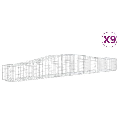 Cestas De Gaviones 9 Uds Forma De Arco Hierro 400x50x40/60 Cm_0