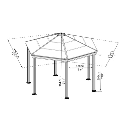 Cenador Gazebo hexagonal Roma