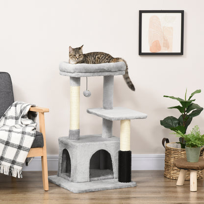Pawhut Árbol Rascador Para Gatos Medianos Altura 85 Cm 48x48x85 Cm Gris_1