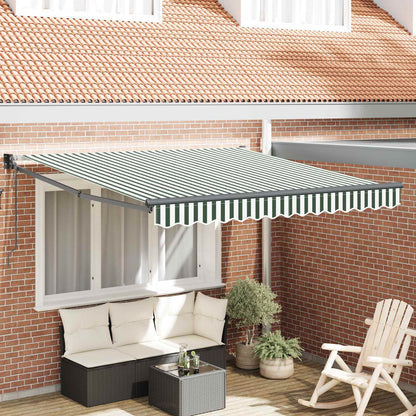 Toldo Retráctil Verde Y Blanco 300 X 250 X 165 Cm_1