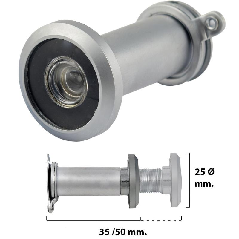 Mirilla Puerta 35-50 Mm. Plateada Mate (blister 1 Pieza)