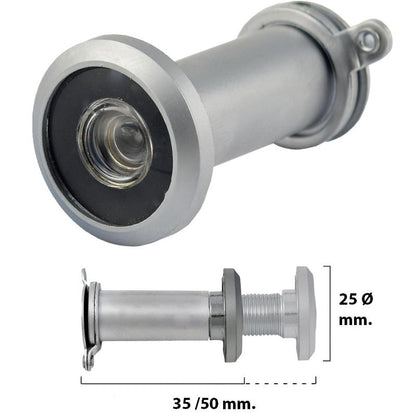 Mirilla Puerta 35-50 Mm. Plateada Mate (blister 1 Pieza)