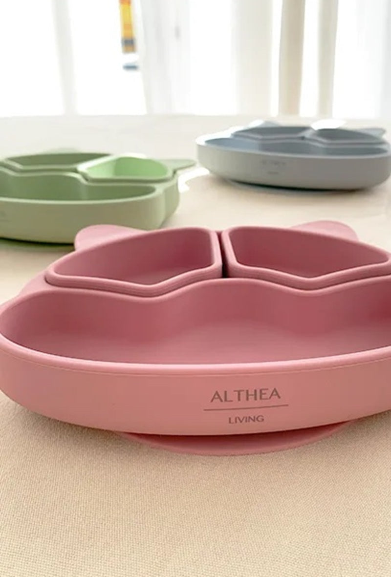 Plato Con Divisiones Extraíbles Y Forma De Perrito - Rosa Profundo._1