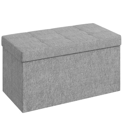 Homcom Baúl De Almacenaje Para Dormitorio 84l 76x38x38 Cm Gris Claro_0